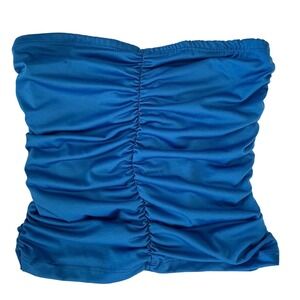 Ruched Stretch Tube Top Blue Size‎ Small Smocked Strapless 90s Y2K Slimming
NWT